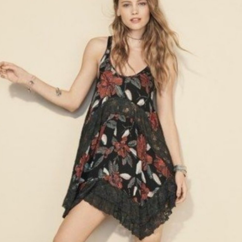 Free People She Swings Floral Slip Night Gown